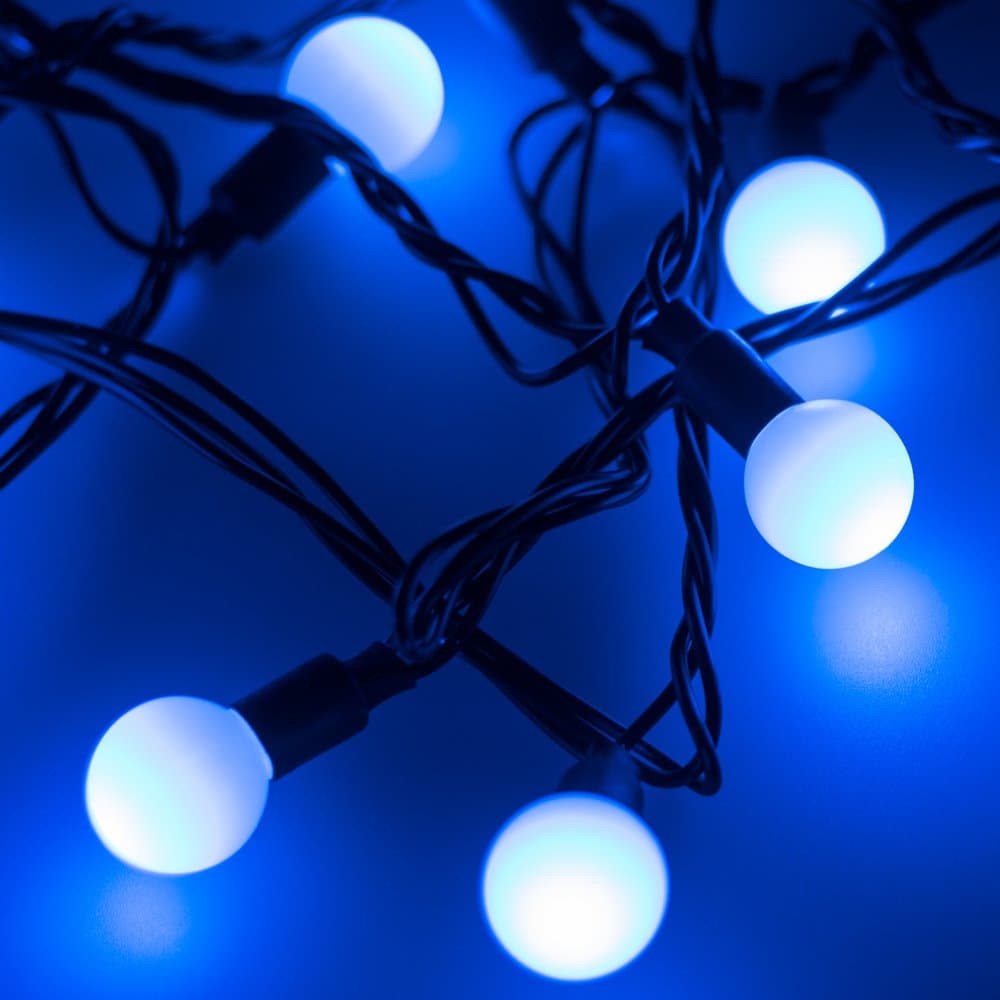 Arlight Светодиодная гирлянда ARD-BALL-CLASSIC-D23-10000-BLACK-80LED BLUE (230V, 3.5W) (Ardecoled, IP65) 025600 — миниатюра 4