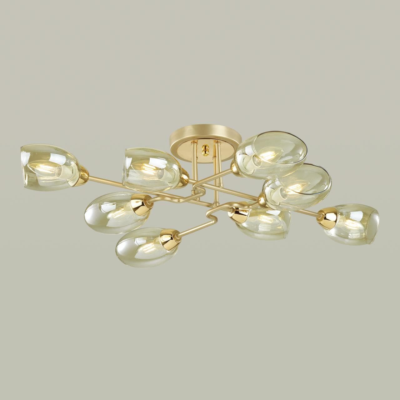 Lumion 4536/8C MODERNI LN21 178 золото, матовое золото Люстра потолочная E14 8*40W 220V LACIE — миниатюра 4