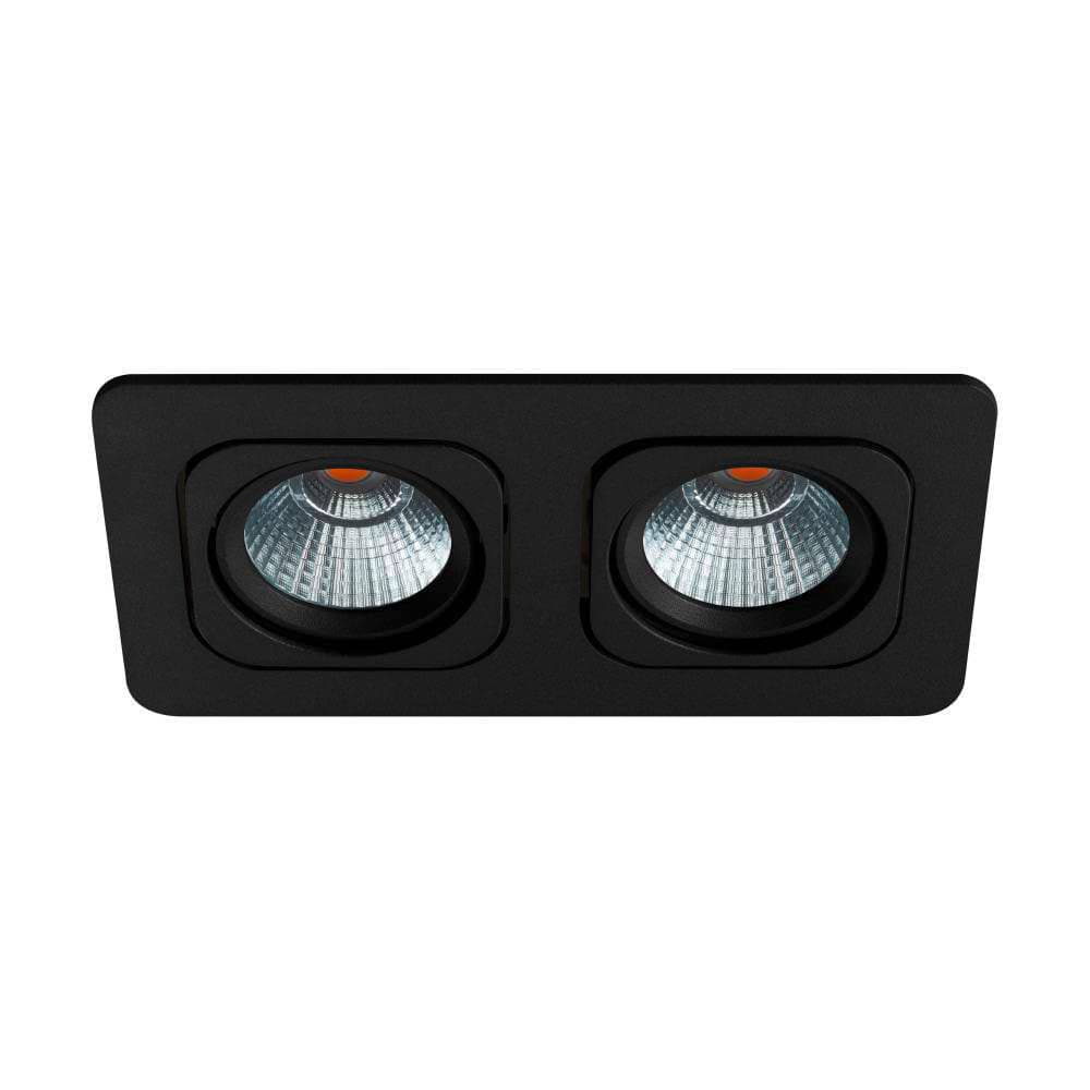 Eglo 61647 Светодиодный встраиваемый спот VASCELLO P, 2x6,4W(LED), 3000K, алюминий, черный/стекло, прозрачный