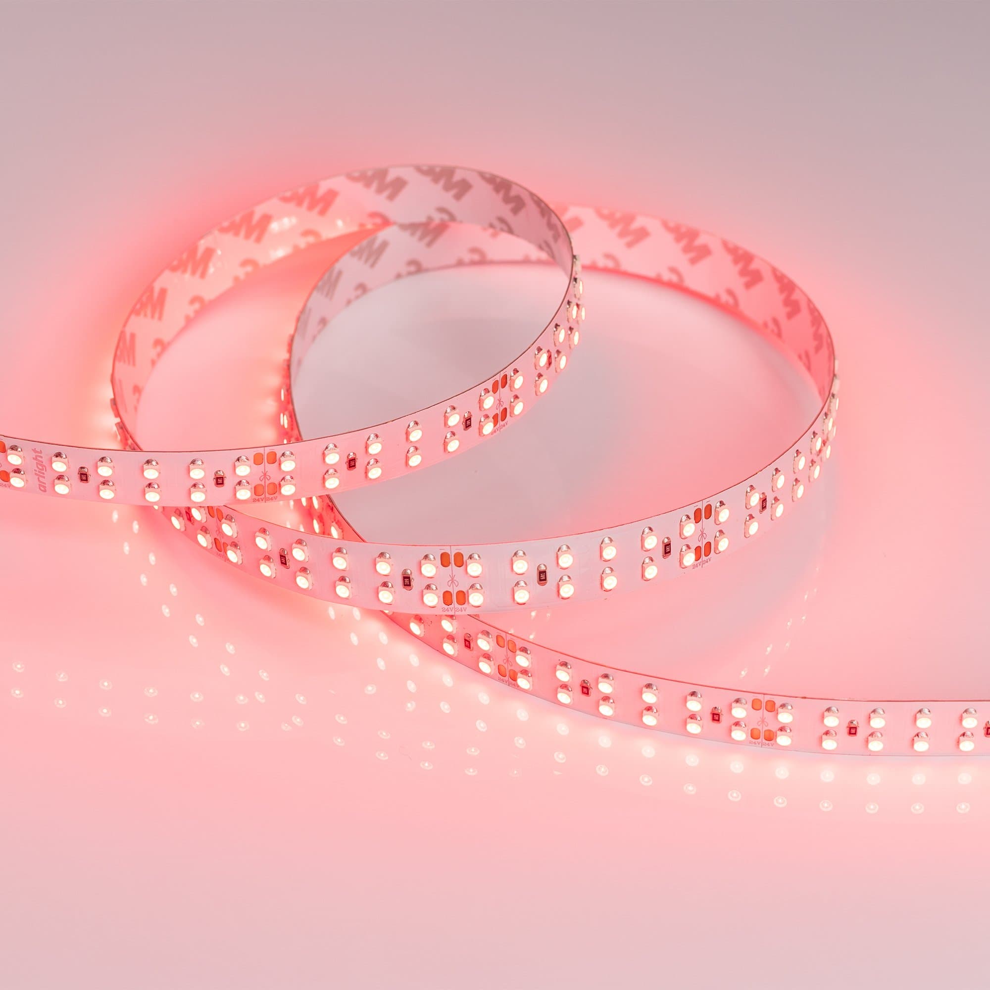 Arlight Светодиодная лента RT 2-5000 24V Red 2x2 (3528, 1200 LED, LUX) (19.2 Вт/м, IP20) 008775(B) — миниатюра 2