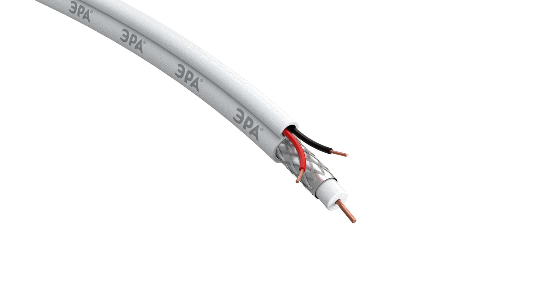ЭРА Кабель для аналогового видеонаблюдения KK-0.5-PVC ККСВ-2x0,5 мм, бухта 200 метров, белый