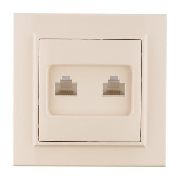 EKF Basic Минск Бежевый Розетка RJ-45 2-ая, СП