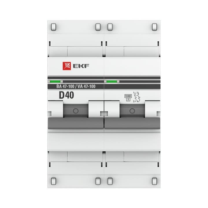 EKF PROxima ВА 47-100 Автоматический выключатель (D) 2P 40А 10kA mcb47100-2-40D-pro — миниатюра 3