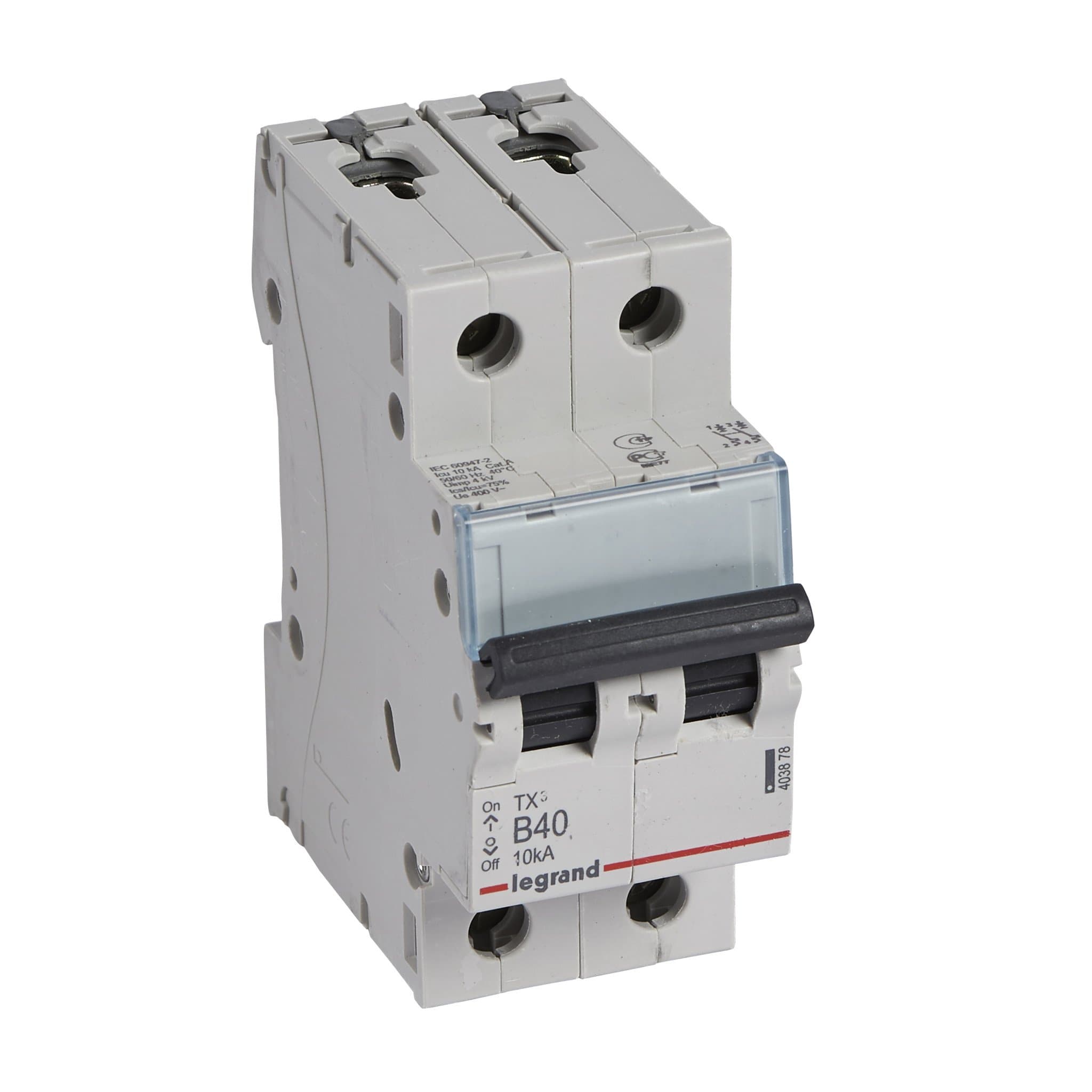 Legrand TX3 Автоматический выключатель 2P 40A (B) 6000/10kA 403878 — миниатюра 1