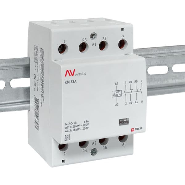 EKF Контактор модульный КМ 63А 2NO+2NC 230В АС (3 мод.) AVERES — миниатюра 2