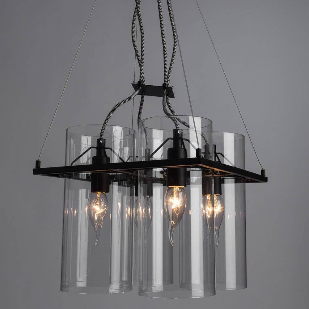 Arte Lamp Piatto Черный/Прозрачный Светильник подвесной 4x40W 4xE14 A8586SP-4BK — миниатюра 3