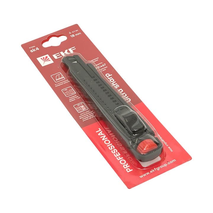 EKF Нож строительно-монтажный 18 мм НСМ-80 (SK4) Heavy Duty (до 60 кг) Professional — миниатюра 3