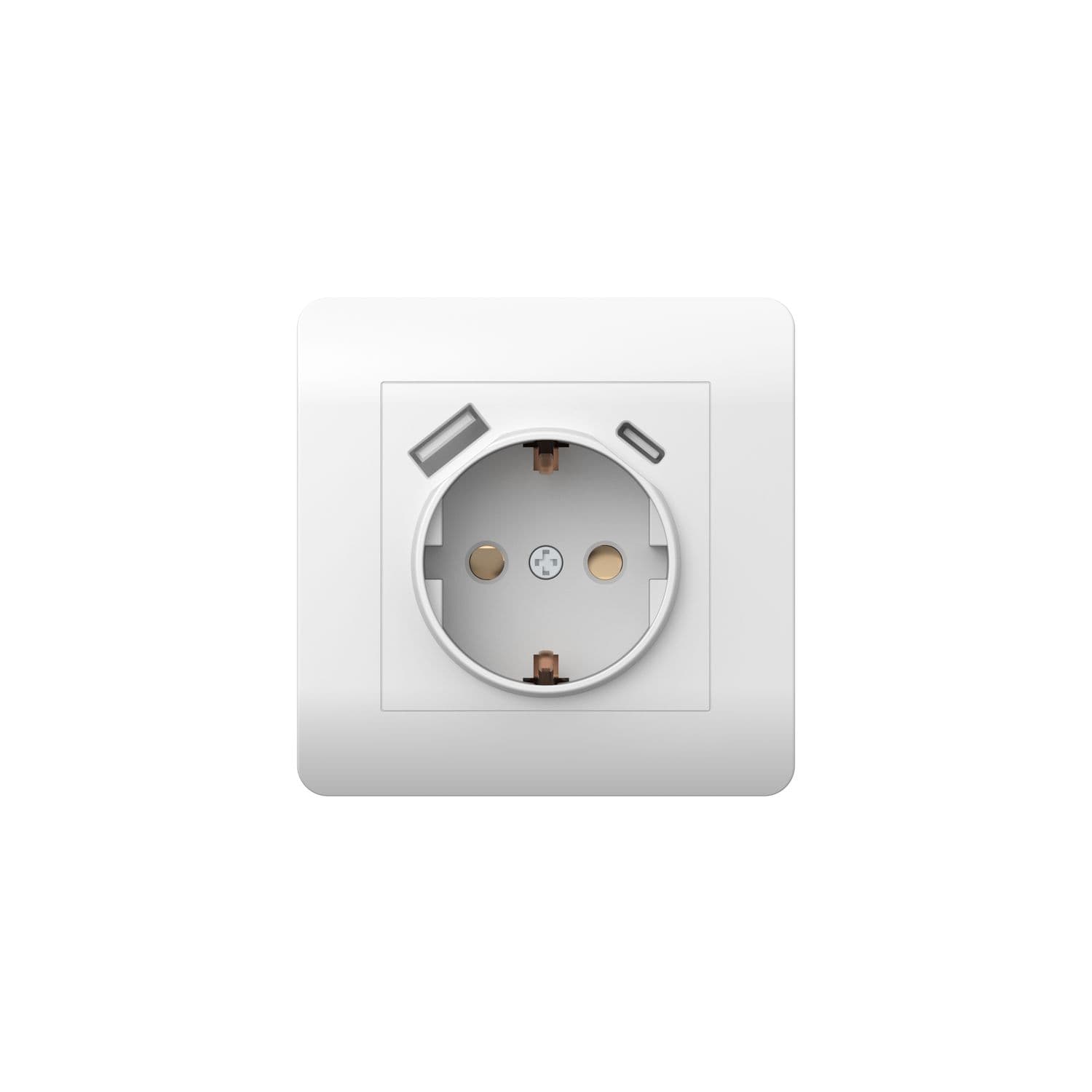 Chint (NEW3-E) Розетка с/з со шторками, 16А+ USB двойная A+С, 5В/2,1А, белый