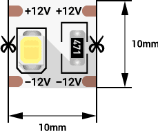 SWG Лента светодиодная стандарт 2835, 100 LED/м, 24 Вт/м, 12В , IP20, Цвет: Нейтральный белый SWG2100-12-24-NW