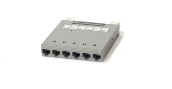 Hyperline PPTR-CSS-1-6xRJ45-C6-SH-STL Кассета для медных претерминированных решений, 6 экранированных портов RJ-45 категории 6 235661