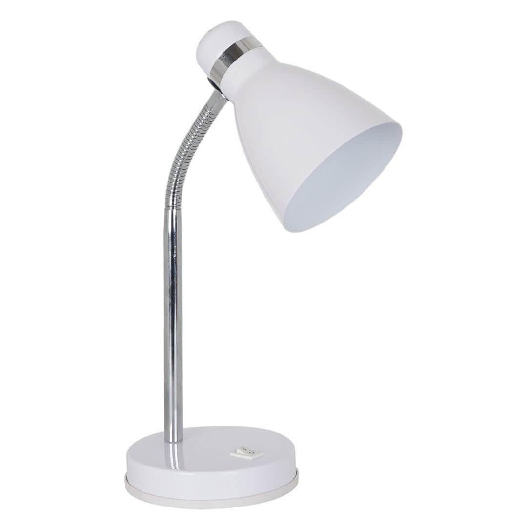 Arte Lamp Mercoled Хром/Белая Лампа настольная офисная 1x60W 1xE27 A5049LT-1WH — миниатюра 1
