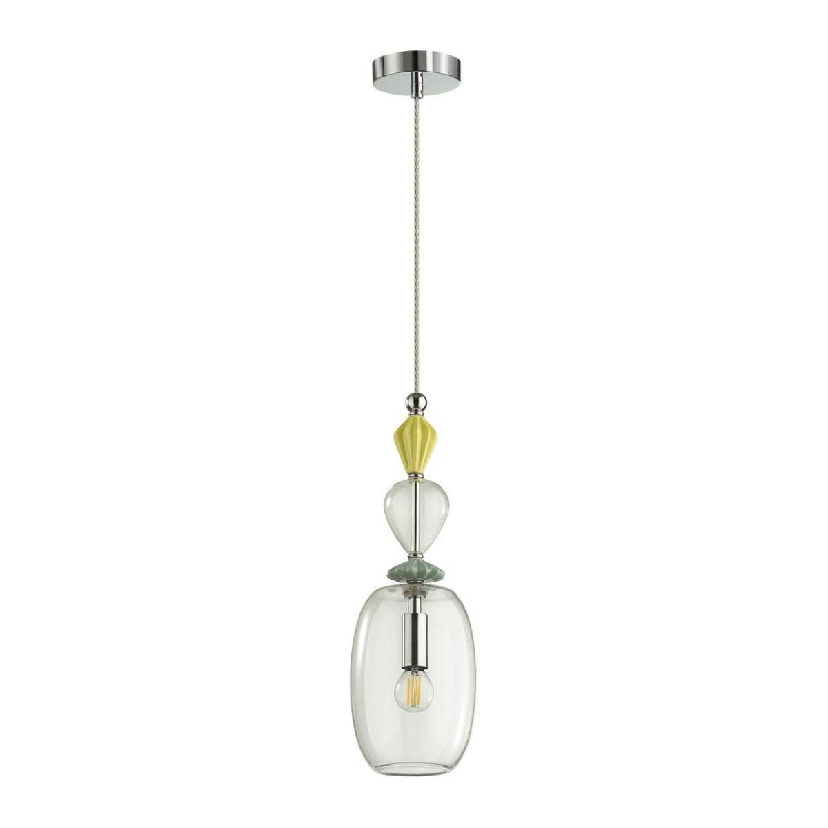 Odeon Light 4893/1B CLASSIC ODL_EX22 35 хром/раноцветн./керамика/стекло Подвес E14 1*40W 4893/1B BIZET — миниатюра 1