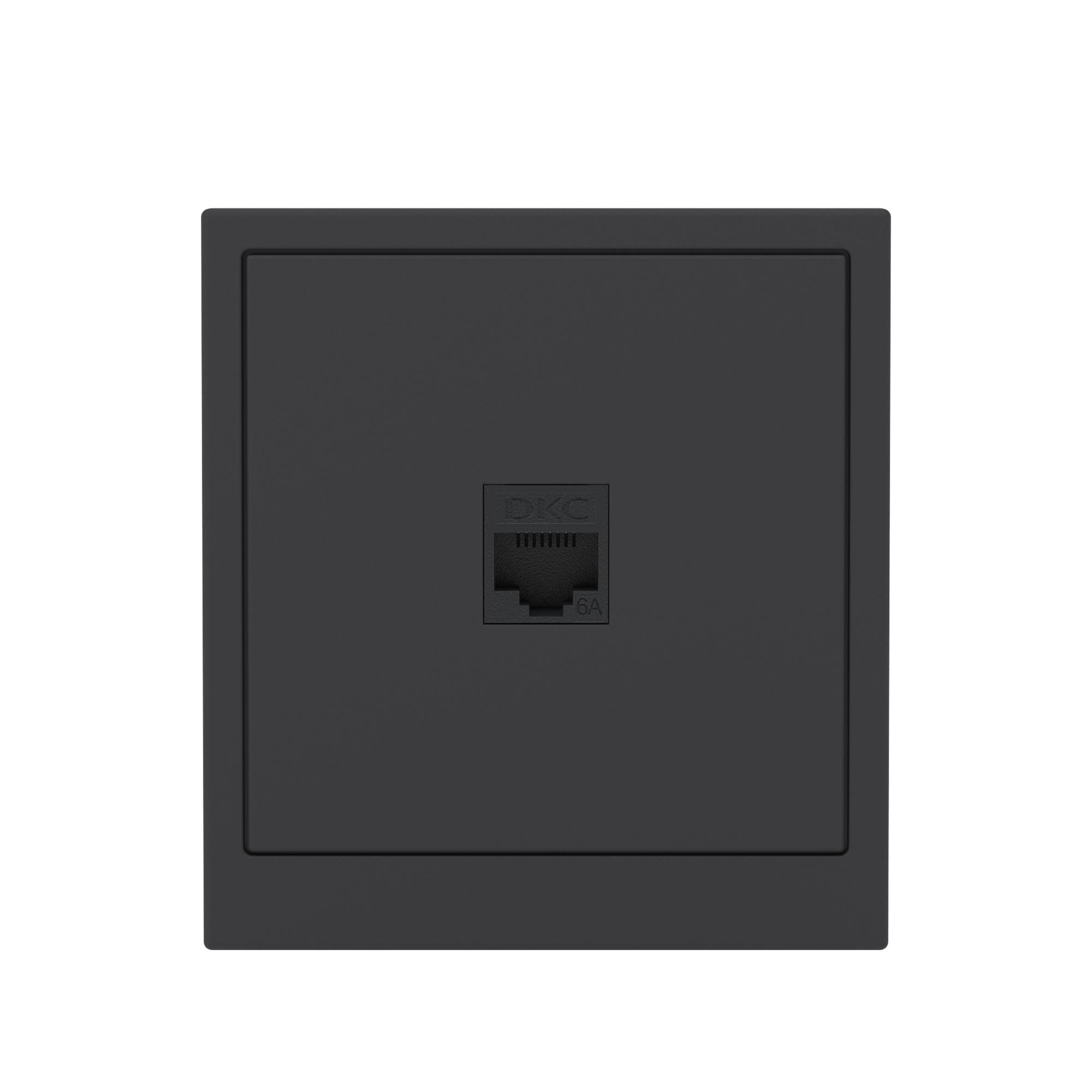 DKC KANT Компьютерная розетка RJ-45 без шторки, кат.6А одинарная,черный уголь — миниатюра 6