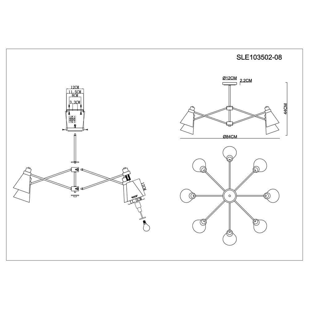 Evoluce SLE103502-08 Белый/Белый Люстра потолочная E14 8*40W — миниатюра 2