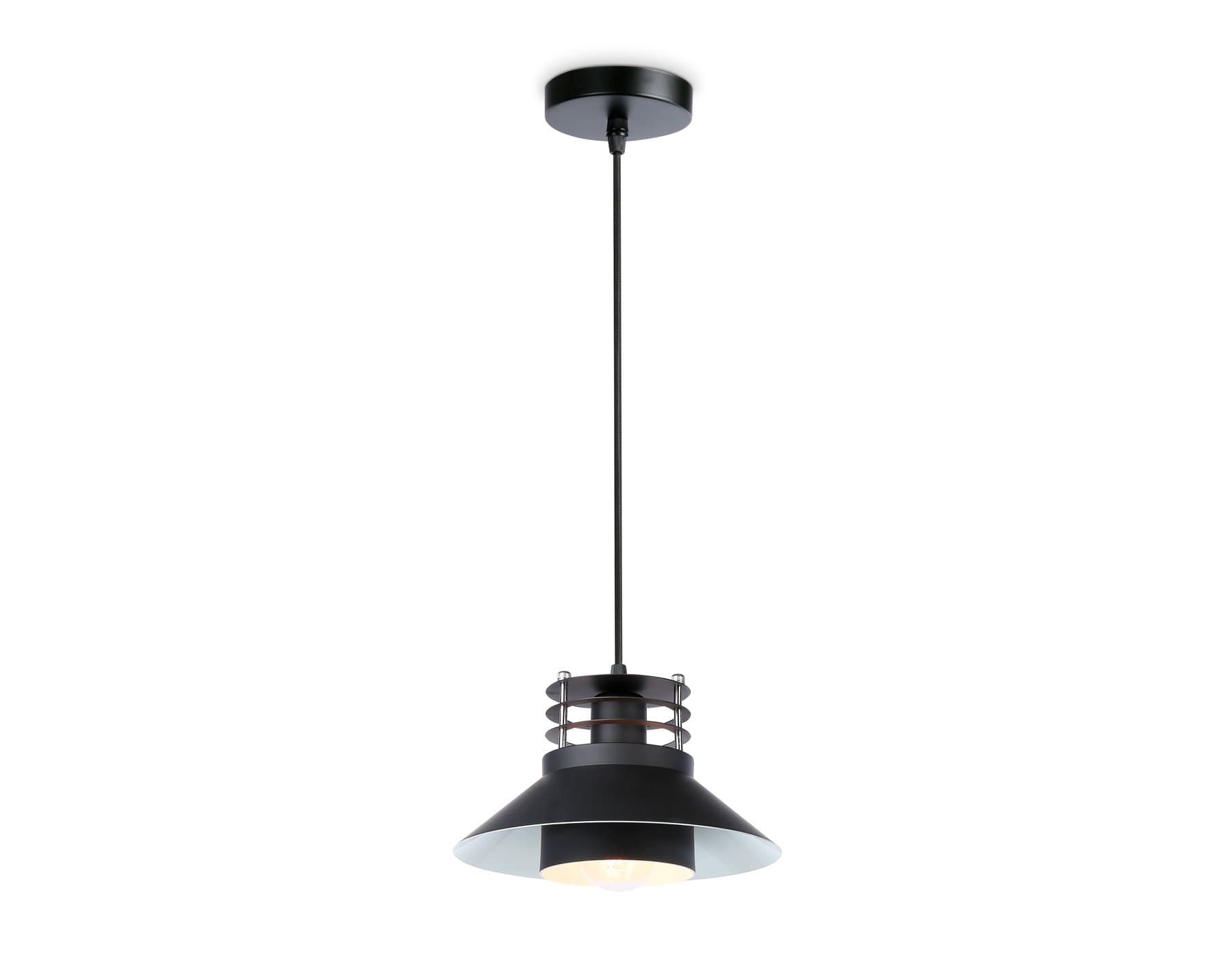 Ambrella Подвесной светильник в стиле лофт TR8172 BK черный E27 max 40W D203*940 — миниатюра 2