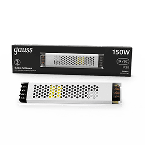 Gauss Блок питания 150W 24V IP20 ультратонкий 1/70 202102150 — миниатюра 1