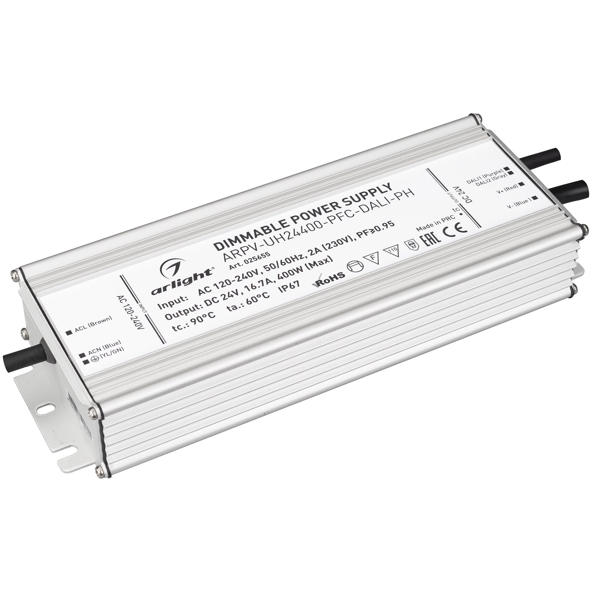 Arlight Блок питания ARPV-UH24400-PFC-DALI-PH (24V, 16.7A, 400W) (IP67 Металл, 7 лет) 025655 — миниатюра 1