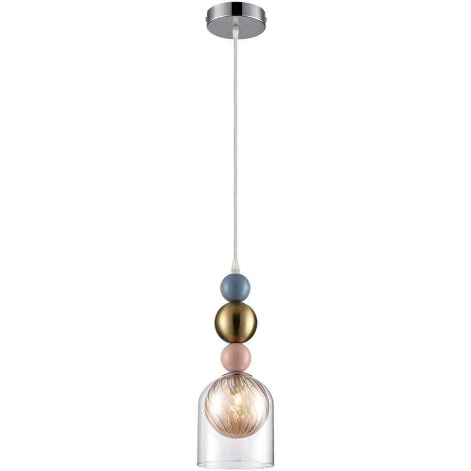 Lumion 8067/1A MODERNI LN25 299 хром/амбер/прозрачный, металл/стекло Подвесной светильник G9 1*20W 220V GALLO