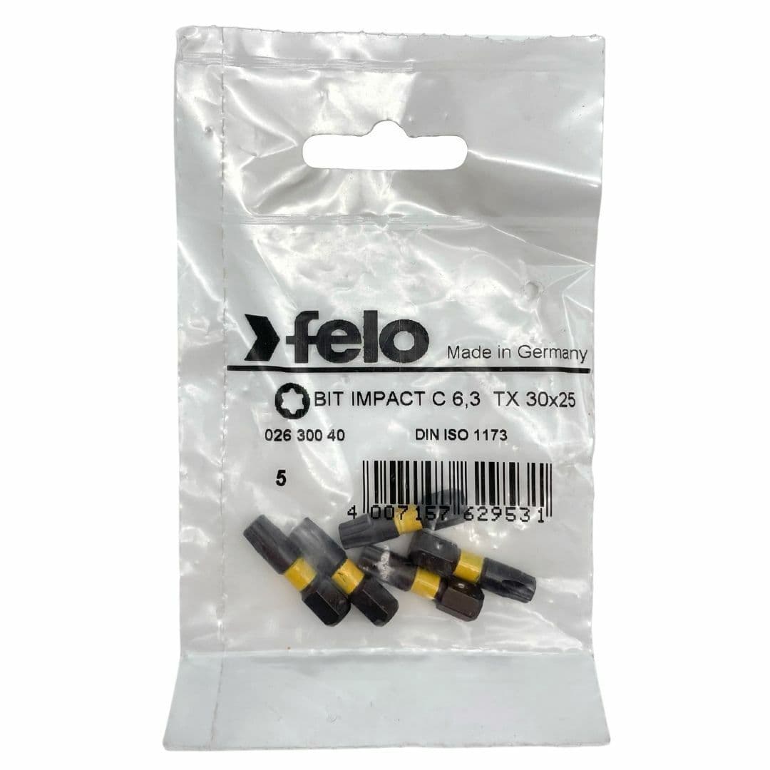 Felo Бита ударная Torx серия Impact 30X25, 5 шт 02630040 — миниатюра 2
