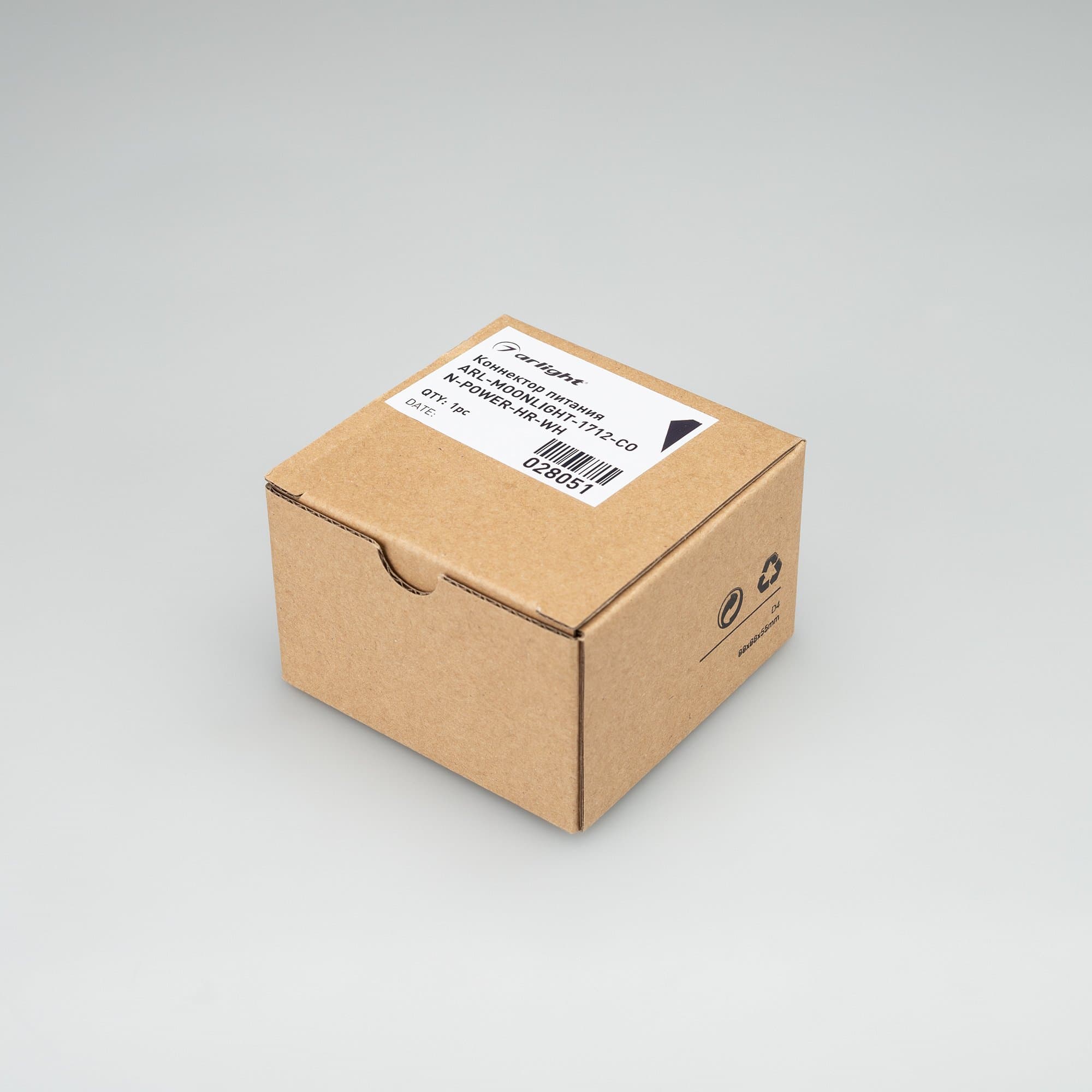 Arlight Коннектор питания ARL-MOONLIGHT-1712-CON-POWER-HR-WH (Пластик) 028051 — миниатюра 3