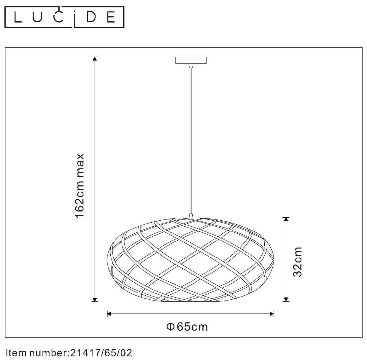 Lucide WOLFRAM Матовый  Золотой Подвесной светильник 21417/65/02 — миниатюра 4
