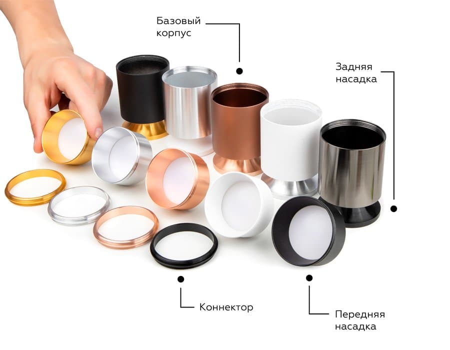 Ambrella Насадка передняя для корпуса светильника с диаметром отверстия D60mm N6110 SWH белый песок D60*H30mm Out0mm MR16 — миниатюра 6