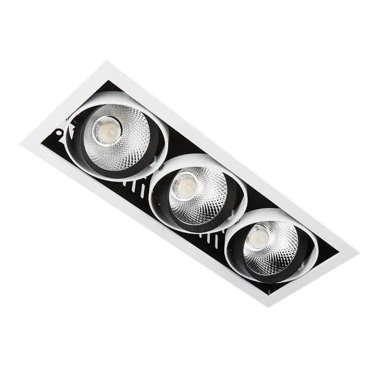 Ambrella Карданный встраиваемый светодиодный светильник T813 BK/CH 3*12W 4200K — миниатюра 1