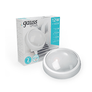 Gauss Св-к ЖКХ ECO 2.0 круг 12W 990lm 4000K 160-260V IP54 D175*76мм белый с микровол сенсором 142411212-S