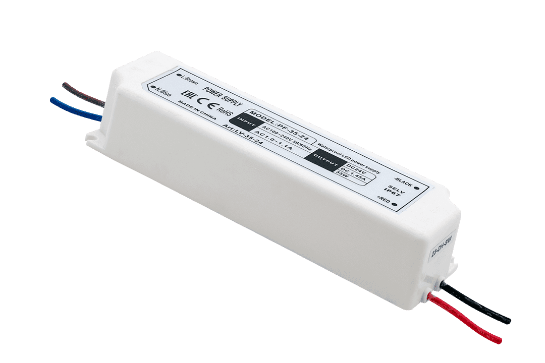 SWG Блок Питания для ленты IP 67 пластик 35 W, 24V LV-35-24