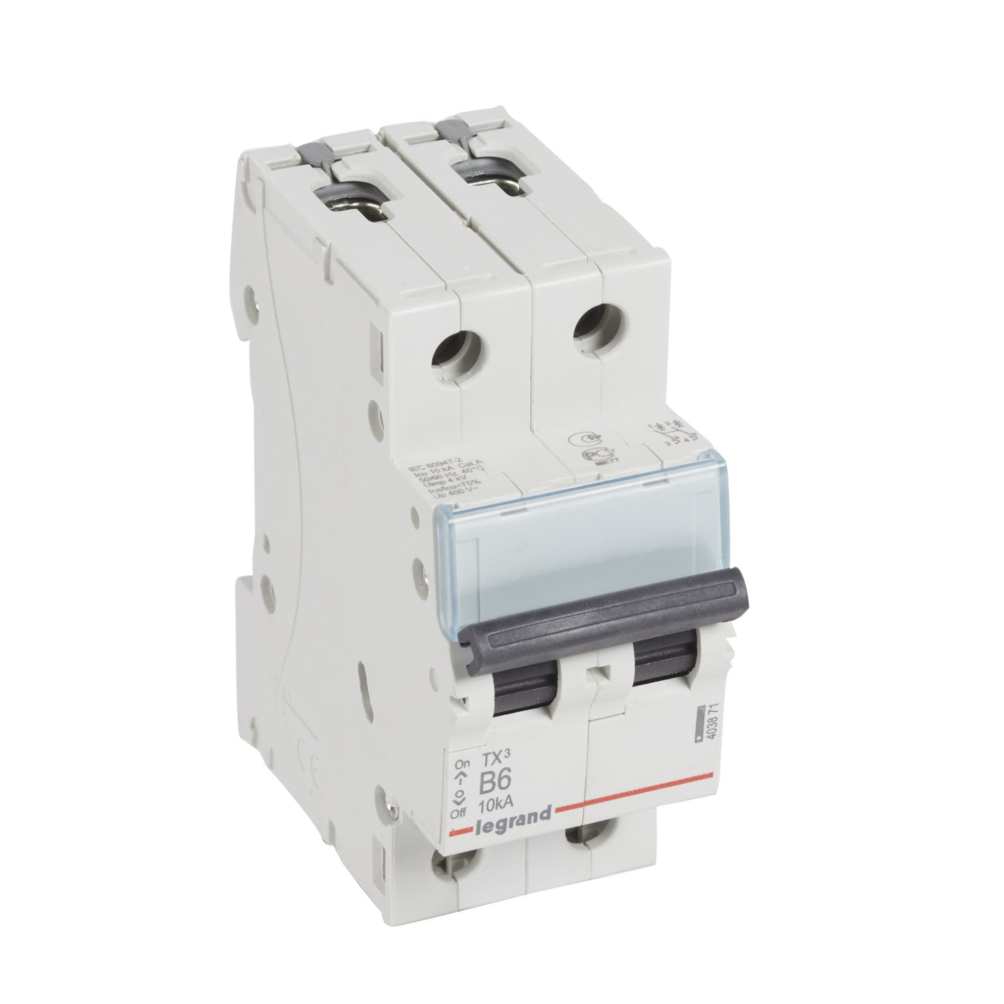 Legrand TX3 Автоматический выключатель 2P 6A (B) 6000/10kA 403871 — миниатюра 1