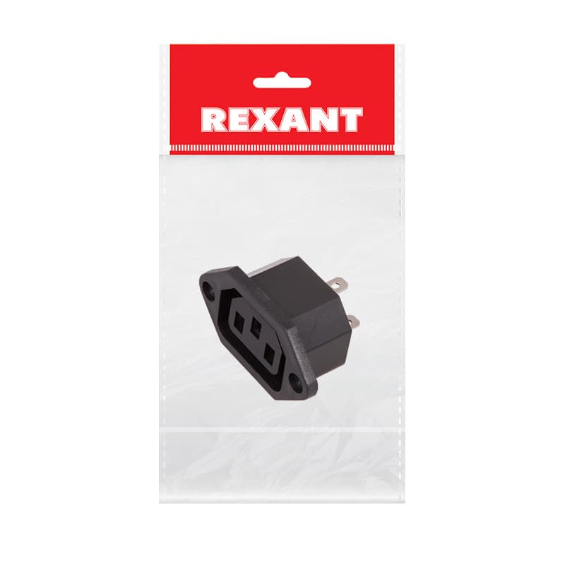 Cетевое гнездо на корпус (1 шт. ) (пакет БОПП) Rexant 11-0002-9