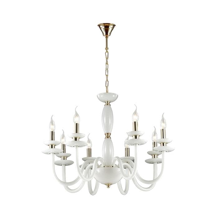 Odeon Light 4187/8 ODL19 445 золото/белый Люстра Е14 8*40W CAPRI