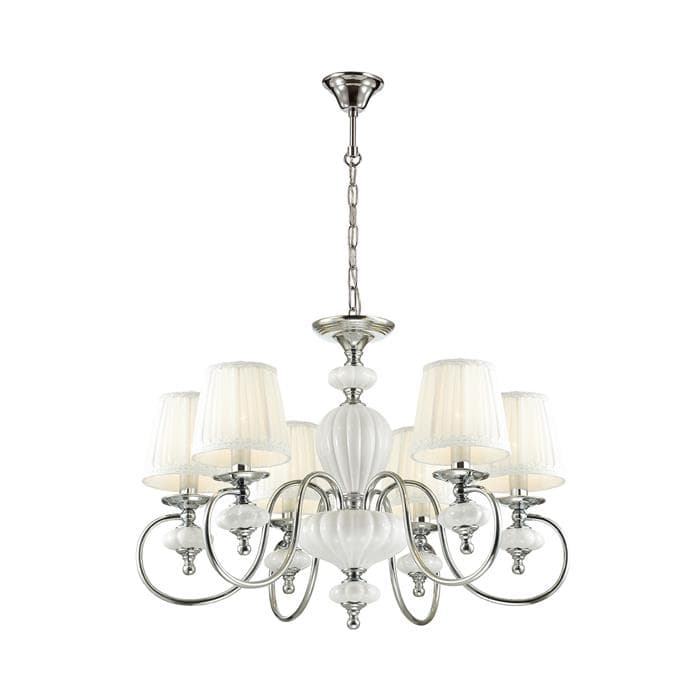 Odeon Light 4186/6 ODL19 282 хром/керамика/белый Люстра Е14 6*40W MEDEA