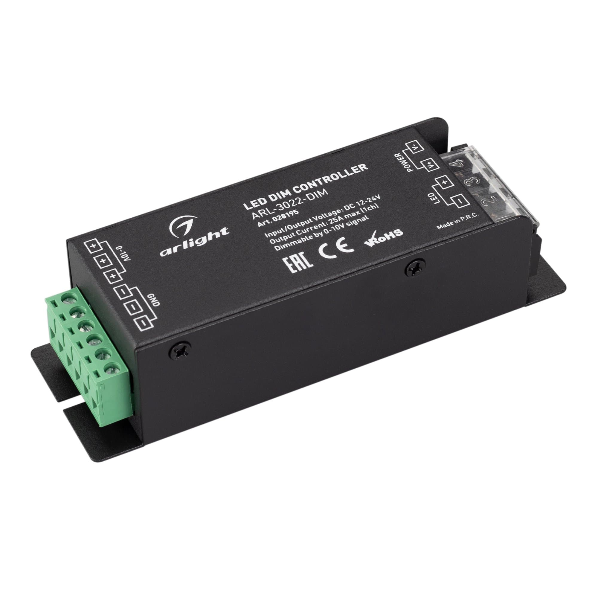 Arlight Диммер ARL-3022-DIM (12-24V, 1x25A, 0-10V) (IP20 Металл, 3 года) 028195 — миниатюра 1
