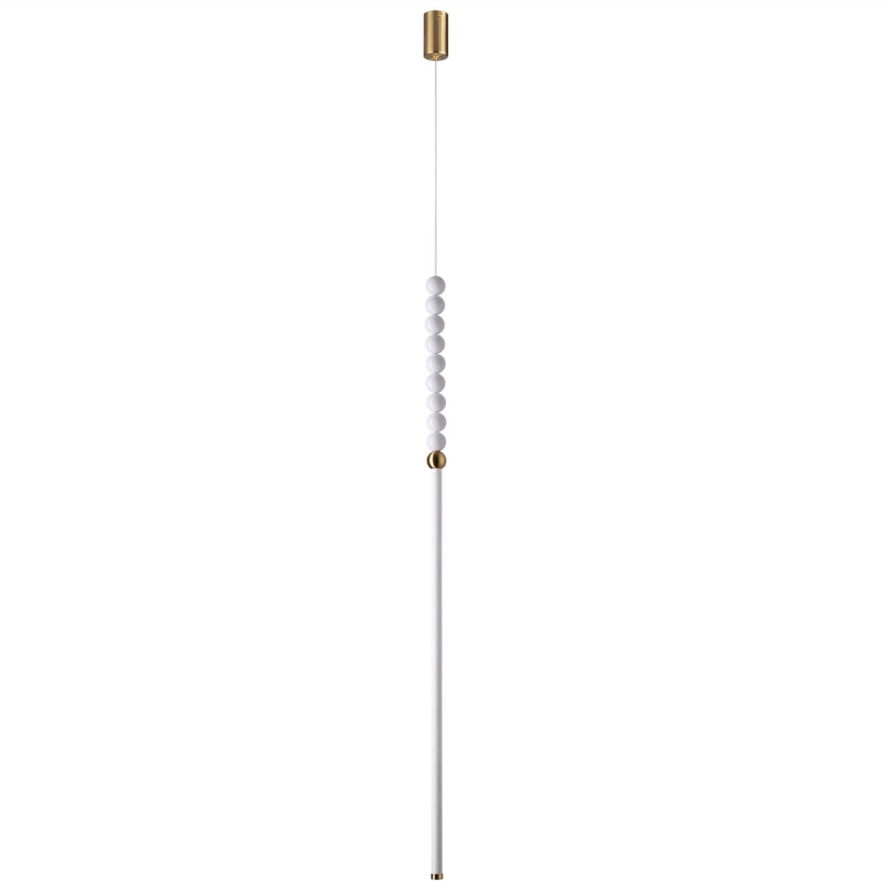 Odeon Light 6639/12L HIGHTECH ODL24 металл/античная бронза/белые бусы из акрила Подвесной светильник IP 20 LED 12W 720Лм 3500K 220V MONELLA
