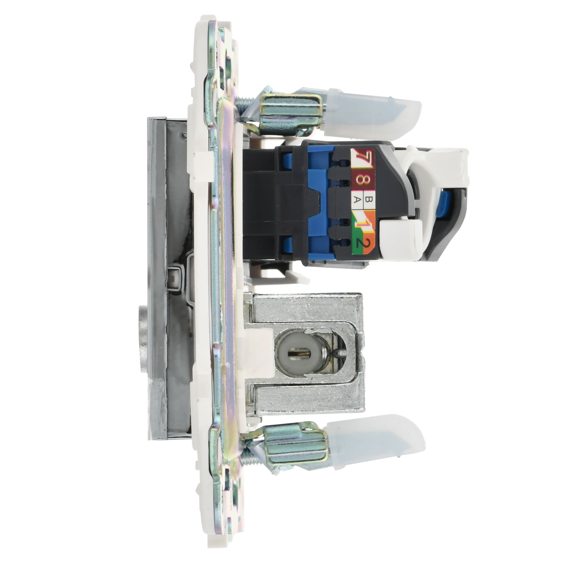 IEK SKANDY Никель Розетка двойная TV+RJ45 кат.6E SK-A15N — миниатюра 4