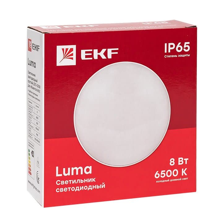 EKF PROxima Светильник светодиодный ЖКХ круг ДПО-2008 8Вт 6500K IP65 — миниатюра 2