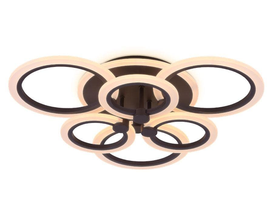 Ambrella Потолочный светодиодный светильник с пультом FA528/3+3 CF кофе 112W 580*540*120 (ПДУ РАДИО 2.4) — миниатюра 3