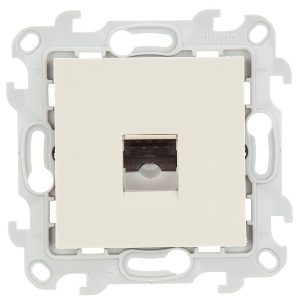 Simon 24 Слоновая кость Телефонная розетка RJ11, сл. кость 2410480-031