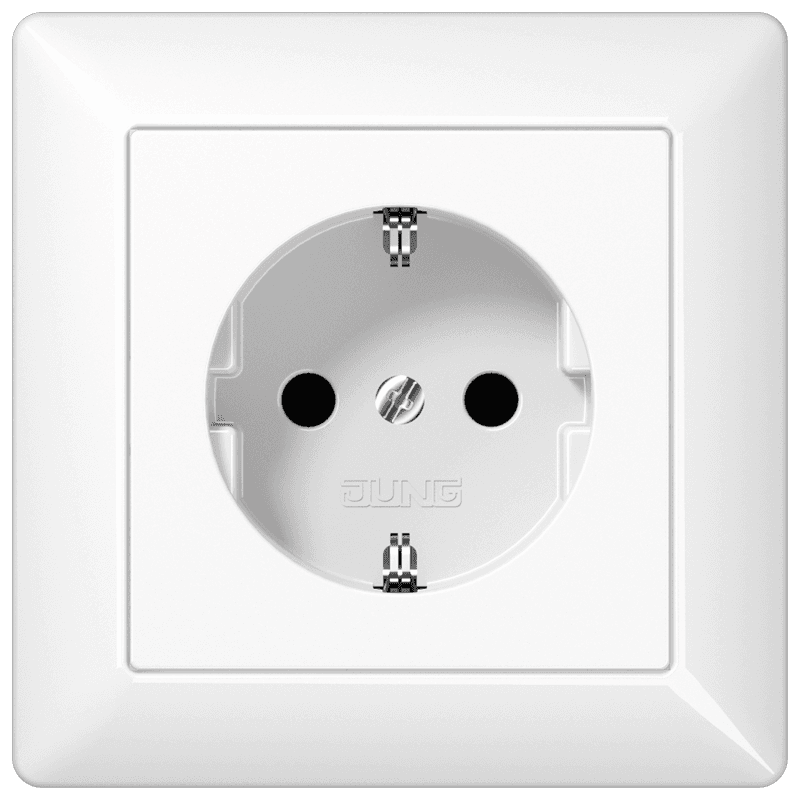 JUNG Штепсельная розетка SCHUKO 16A 250V~  белая AS1520WW