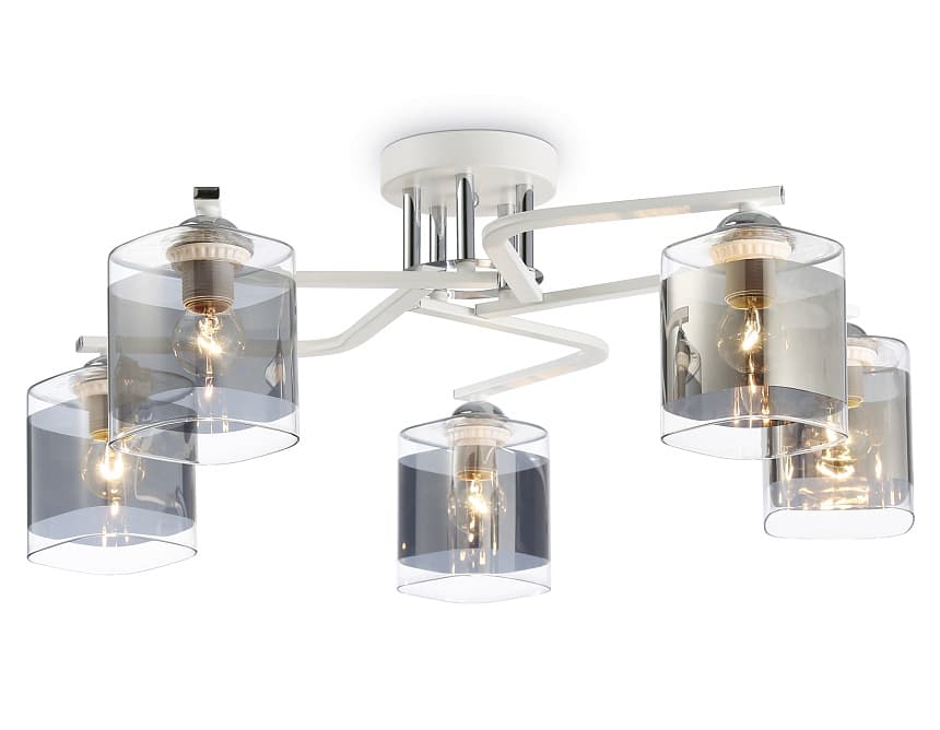 Ambrella Светильник потолочный TR303219/5 WH/CH/SM белый/хром/дымчатый E27*5 max 60W D580*250