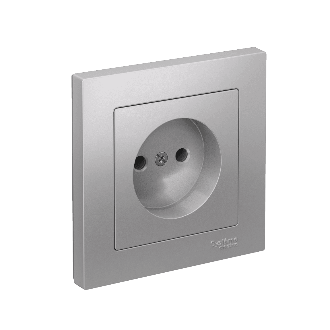 Systeme Electric AtlasDesign Алюминий Розетка без заземления, 16А, в сборе, быстрозажим. клем.