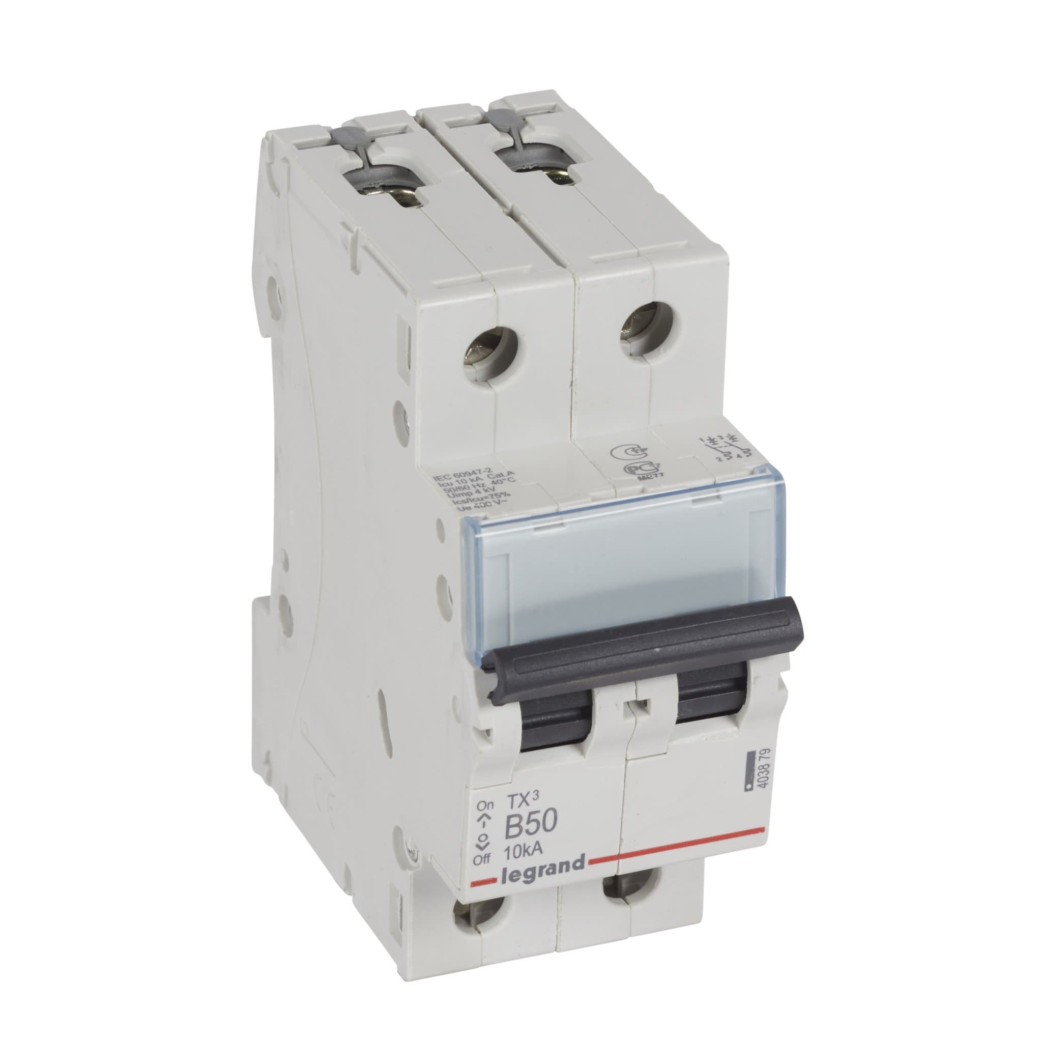 Legrand TX3 Автоматический выключатель 2P 50A (B) 6000/10kA 403879 — миниатюра 1