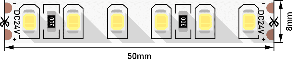 SWG Лента светодиодная стандарт 2835, 120 LED/м, 9,6 Вт/м, 24В , IP20, Цвет: Нейтральный белый SWG2120-24-9.6-NW