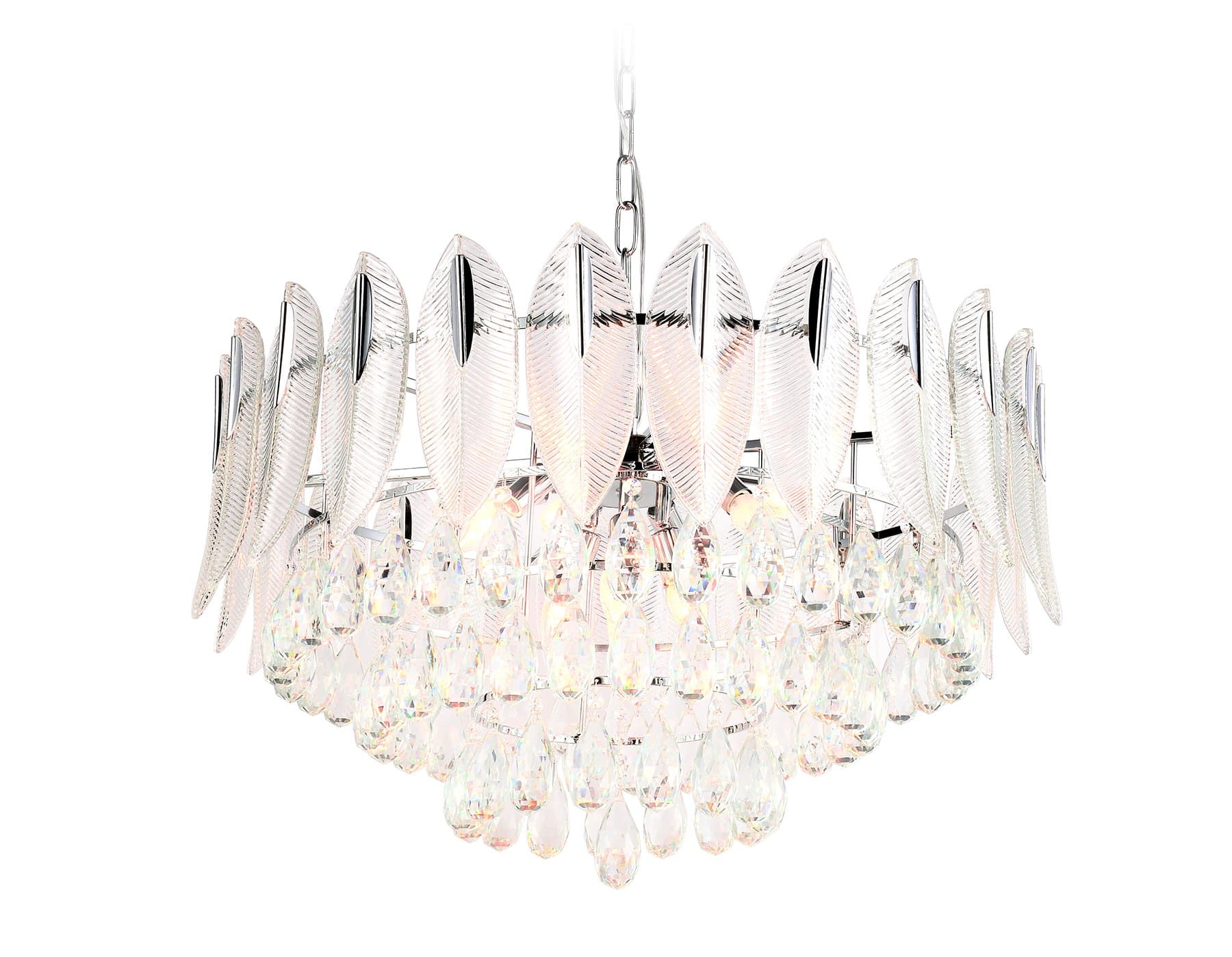 Ambrella Подвесная люстра TR5184/12 CH/CL хром/прозрачный E14/12 max 40W D800*1190 — миниатюра 1