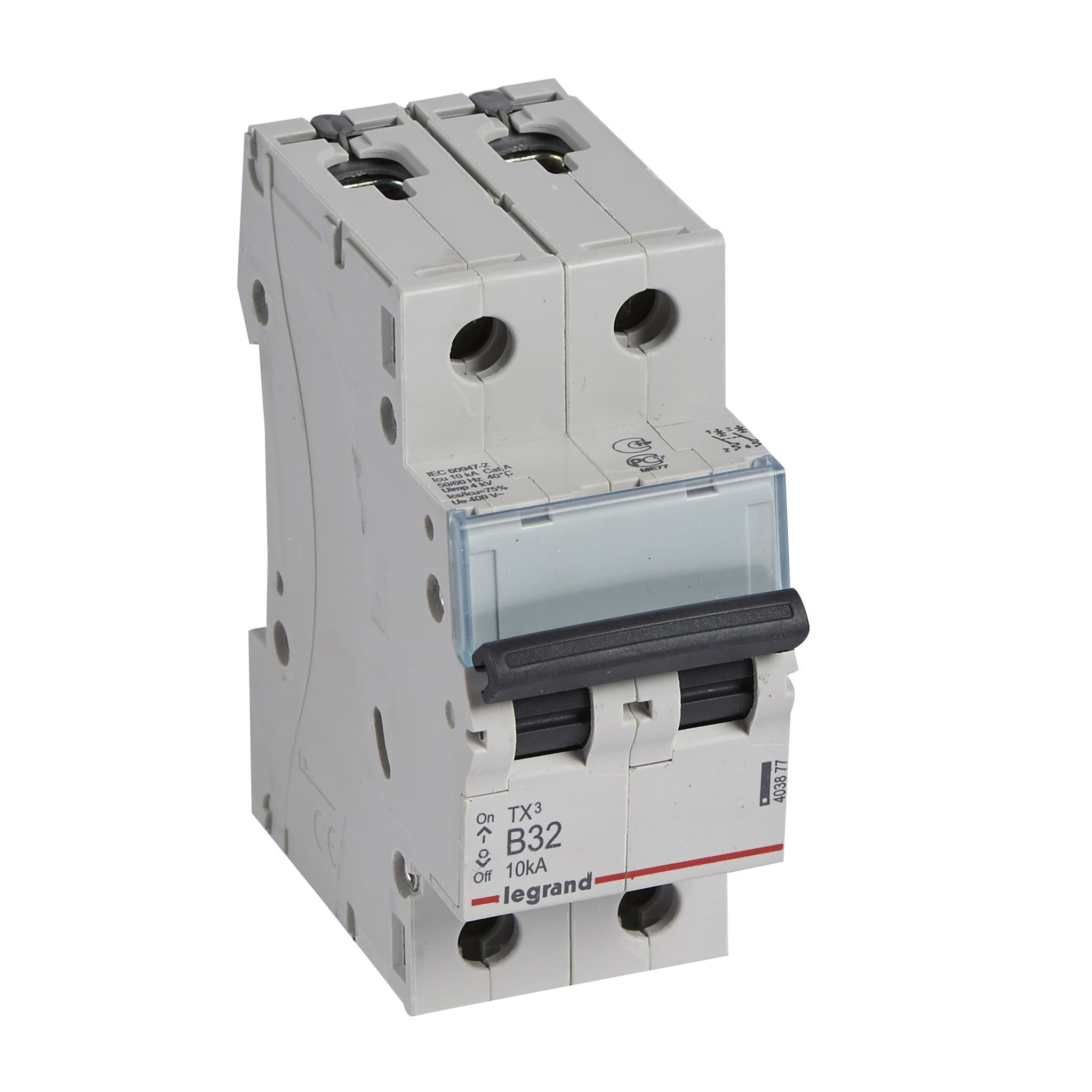 Legrand TX3 Автоматический выключатель 2P 32A (B) 6000/10kA 403877 — миниатюра 1