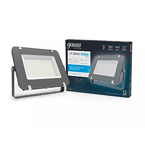 Gauss Прожектор Qplus 200W 24000lm 6500K 175-265V IP65 графитовый LED 690511200