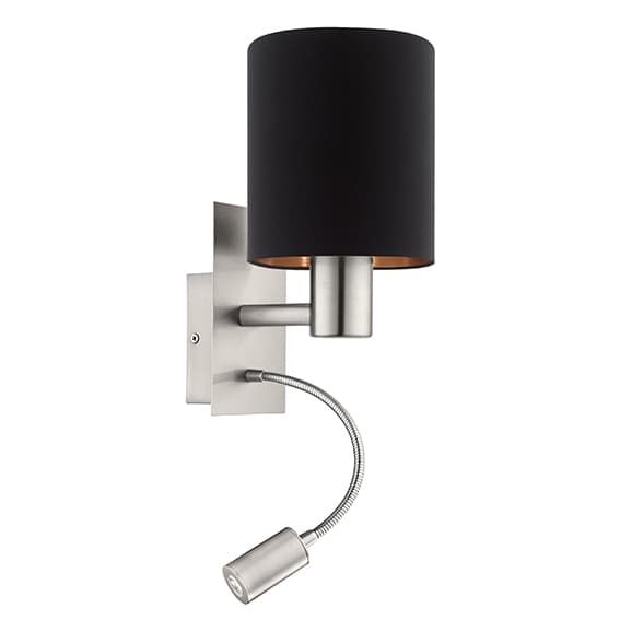 Eglo 96483 Бра PASTERI cо светодной подсветкой для чтения, 1х40W (E27), 1х3,5W (LED), L150, H380, A195