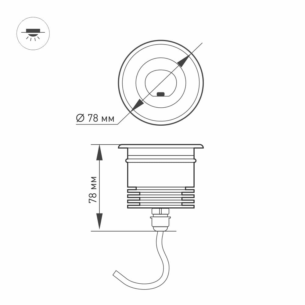 Arlight Светильник LTD-GROUND-TILT-R80-9W Warm3000 (SL, 60 deg, 230V) (IP67 Металл, 3 года) 024950 — миниатюра 5