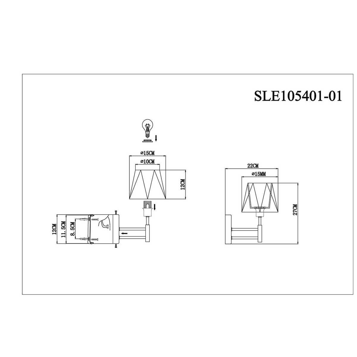 Evoluce SLE105401-01 Светильник настенный Хром/Белый E14 1*40W — миниатюра 2